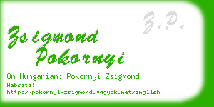 zsigmond pokornyi business card